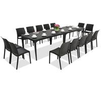 Elegante juego de vajilla Oslo/Volga 14 antracita Bica