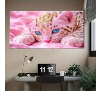 Elegante lámina decorativa para pared con un clásico estampado de leopardo rosa que brilla con un lustre dorado. Póster impreso (30x54cm/Sin marco).