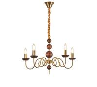 Elegante lámpara Colgante, decoración de Madera con Acabado de Nogal, iluminación Interior de araña sofisticada, lámpara de Estudio de Estilo Americano, Totalmente de Cobre, para Sala de Estar,