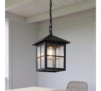 Elegante Lámpara Colgante Harold Negro Aluminio IP43 Exterior Rústico
