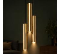 Elegante Lámpara Colgante Ojo Messing3-flmg Redondo Moderno Mesa de Comedor