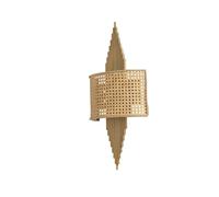 Elegante lámpara de pared con cuerpo de metal y tapa de tela, oro y beige, 65 cm de altura, 1 LED de 3,15 W, funciona con batería, IP20, iluminación elegante para decoración del hogar