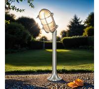 Elegante Lámpara de Pie Exterior Latón Cristal IP54 H: 62cm E27 Iluminación