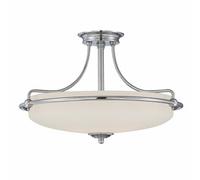 Elegante Lámpara de Techo Aspero Cromo Crema 4xE27 Ø53cm Estilo Moderno Salón