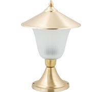 Elegante Lámpara Pedestal Exterior Latón Cristal Macizo H: 29cm Iluminación