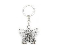 Elegante Llavero con Colgante Vintage Mariposa De Acero Inoxidable Llavero Personalizado, Regalo Para Mujeres, Regalo De Cumpleaños O Pequeño Regalo, Regalo De Muerto, plata, S