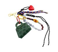 Elegante llavero de piel sintética con cordón tejido a mano, llavero hecho a mano, accesorios para hombres y mujeres, bolso de moda, Green, Talla única