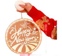 Elegante luz LED redonda 3D para decoración navideña, funciona con pilas para un fácil montaje en la puerta de la ventana (blanco cálido)