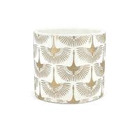Elegante maceta para orquídeas de terracota con fenicios dorados | blanco y dorado | Diámetro 14 cm, altura 13 cm | Maceta decorativa para plantas suculentas, flores y bonsáis en miniatura | Maceta de