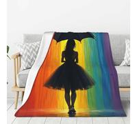 Elegante manta de franela con estampado de mujer arcoíris n.º 49 para sofá, cama, súper suave, ligera, acogedora, cálida y afelpada, 80 x 60 pulgadas, uso en todas las estaciones