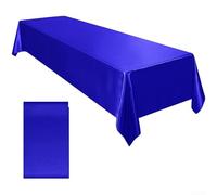 Elegante mantel de satén de 145 x 260 cm para bodas, cenas en casa y eventos especiales, añade encanto a tu configuración (azul)
