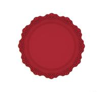 Elegante mantel individual de silicona con un diseño floral de encaje para decoración moderna de comedor (rojo)