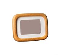 Elegante marco de fotos de madera maciza para fotos de 3, 5, 6, 7, 8 pulgadas con cubierta acrílica transparente y alfombrilla de corte redondo para decoración del hogar u oficina (B nogal negro)