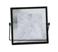 Elegante marco de fotos minimalista de metal, diseño flotante a prueba de óxido con pantalla acrílica transparente de doble cara, acabado dorado o negro, para el hogar (negro) de 4 pulgadas