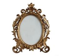 Elegante marco de fotos ovalado de resina de estilo vintage con acabado desgastado para uso decorativo y funcional (8 pulgadas)