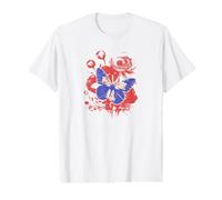 Elegante Mariposa contra ilustración de Fondo Floral Camiseta gráfica económica