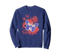 Elegante Mariposa contra ilustración de Fondo Floral Sudadera