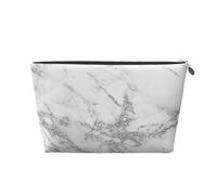 Elegante Mármol Blanco Gris Plata Glitter, Bolsa de artículos de tocador Bolsa de Maquillaje Bolsa de cosméticos Bolsa de artículos de tocador de Viaje portátil