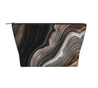Elegante mármol Negro con Vetas de Oro y Cobre., Bolsa de artículos de tocador Bolsa de Maquillaje Bolsa de cosméticos Bolsa de artículos de tocador de Viaje portátil