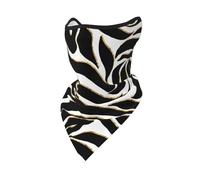 Elegante mascarilla Cortavientos con Estampado Animal de Cebra, Color Negro, Dorado y Blanco, para Motociclista, para Invierno.
