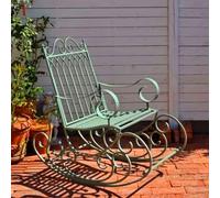 Elegante mecedora para exteriores, banco de jardín de metal y silla de comedor para patio de bistró, cómoda silla columpio para el hogar, balcón, porche, césped, piscina, terraza y patio trasero