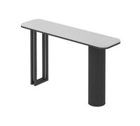 Elegante mesa de entrada moderna con parte superior de piedra sinterizada y marco de acero al carbono, consola estrecha resistente a los arañazos para pasillo, vestíbulo, sala de estar, espacios