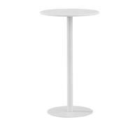 Elegante mesa redonda alta para cocina y comedor, mesa de bistró de metal para cócteles y café, mesa auxiliar moderna para sala de estar, 60 x 60 cm (blanco)