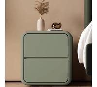 Elegante mesita de noche verde con 2 cajones, mesa de noche independiente para dormitorio y sala de estar, mesa auxiliar moderna (45 x 40 x 47 cm)