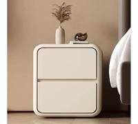 Elegante mesita de noche verde con 2 cajones, mesita de noche de pie para dormitorio y sala de estar, mesa auxiliar moderna (45 x 40 x 47 cm)