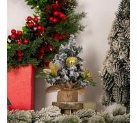 Elegante mini árbol de Navidad de escritorio de tamaño perfecto de 20 cm para decoraciones de temporada en espacios limitados (dorado)