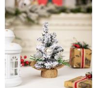 Elegante mini árbol de Navidad de escritorio de tamaño perfecto de 20 cm para decoraciones de temporada en espacios limitados (plateado)