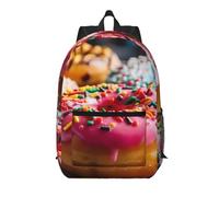 Elegante mochila con estampado de rosquillas, mochila de viaje, mochila de trabajo, mochila ligera, negro, talla única, negro, Rozmiar uniwersalny, Negro 1, Rozmiar uniwersalny
