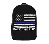 Elegante Mochila De Viaje Apoye A La Policía Azul Mochila para Escuela Al Aire Libre Bolso Mochila para Trabajo, Viajes, Mujeres, 42X32X14Cm