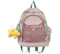 Elegante mochila escolar de gran capacidad, libro transparente con espaciosa mochila de almacenamiento, múltiples bolsillos para la escuela y el día a día, gran capacidad, a, S