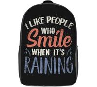 Elegante Mochila para Escuela Dichos Y Sabiduría sobre La Lluvia Bolso Mochila Poliéster Bolsa De Viaje para Mujeres, Hombres, Trabajo, 42X32X14Cm