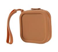 Elegante monedero cuadrado de silicona pequeño monedero cuadrado ligero resistente al agua pequeño cable de carga alambre bolsa de silicona, Brown