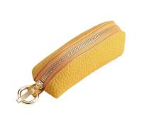 Elegante monedero de piel sintética con cierre de cremallera, organizador portátil para artículos cotidianos, monedero de piel sintética, Amarillo