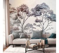 Livingwalls WTD 399021 - Papel pintado fotográfico (1,59 x 2,80 m), diseño de árbol en varios colores, color crema y azul