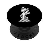 Elegante Mujer Retro En Vestido De Lunares PopSockets PopGrip Adhesivo