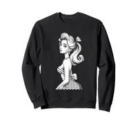 Elegante Mujer Retro En Vestido De Lunares Sudadera