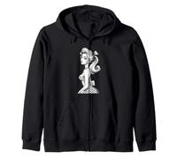 Elegante Mujer Retro En Vestido De Lunares Sudadera con Capucha
