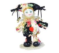 Elegante muñeca de porcelana de 7 pulgadas italiana amor coleccionable para decoración del hogar y regalos triángulo muñeca de porcelana italiana payaso con detalles de tela