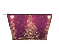 Elegante Navidad Árboles Brillantes Rosa Púrpura, Bolsa de artículos de tocador Bolsa de Maquillaje Bolsa de cosméticos Bolsa de artículos de tocador de Viaje portátil