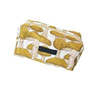 Elegante neceser con temática de hongos, interior espacioso y cremallera de acceso rápido, ideal para organizar una bolsa de maquillaje impresa a la moda, Amarillo, B, Mass Beauty