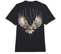 Elegante noctámbulo Salvajes búhos pájaro Y2K Backprint búho Comfort Colors Adult Heavyweight T-Shirt
