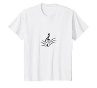 Elegante Nota Musical de Clave de Sol para entusiastas de la melodía Camiseta, Niños, Blanco, 12 años