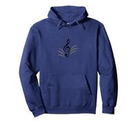 Elegante Nota Musical de Clave de Sol para entusiastas de la melodía Sudadera con Capucha, Unisex para Adultos, Azul Marino, M