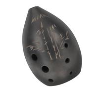 Elegante ocarina de cerámica de 8 agujeros, hecha a mano, flauta de arcilla negra, instrumento de viento auténtico adecuado para coleccionistas de música, instrumento musical chino tradicional
