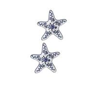 Elegante Oceánico Inspirado Floral Materiales De Aleación Resistente Pendientes Con Vivo Color Moda Accesorios Para Mujeres Estrellas De Mar Pendientes De Flores, talla única, como se describe