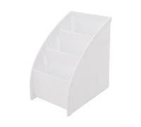 Elegante organizador de mesa con 3 compartimentos para mando a distancia y papelería que mantiene tu espacio ordenado (blanco)